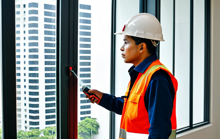 Fire Safety Engineer at Work**

"A professional fire safety engineer, fully clothed in appropriate work attire (e.g., safety vest, hard hat), inspecting a fire suppression system in a modern Kuala Lumpur high-rise building. Visible are sprinkler systems and fire alarms. Safe for work, appropriate content, perfect anatomy, natural proportions, professional setting, well-lit."

**